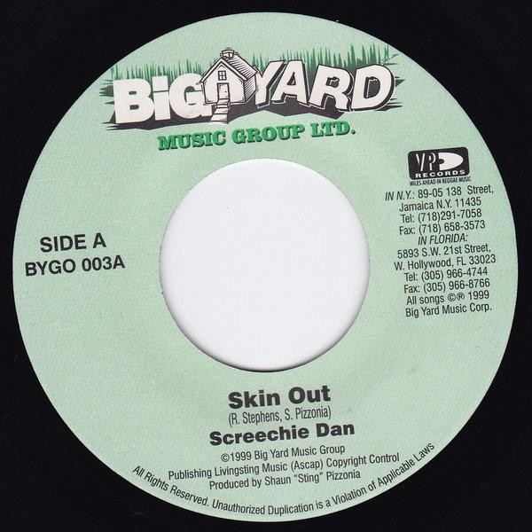 

7-дюймовая пластинка SCREECHIE DAN Skin Out BYGO003 1999 Ямайка Регги Ска Даб Б/у