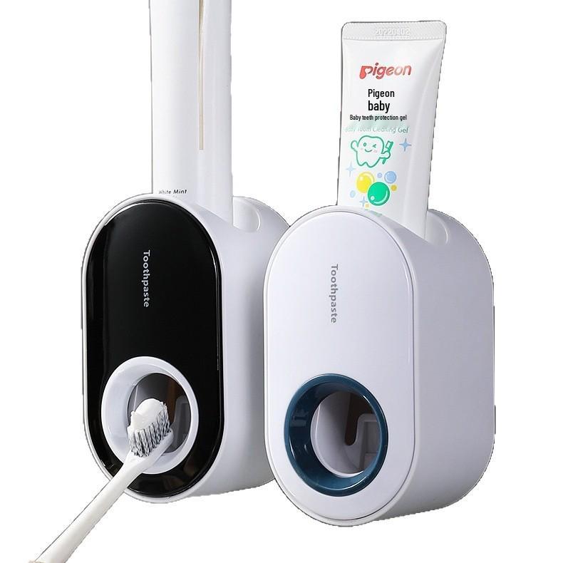 Automatic Wall-Mounted Toothpaste Dispenser Set with Lazy Toothbrush Holder - No Punching Needed, Includes New User Discount