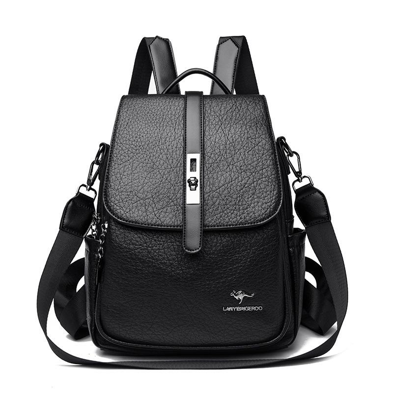 Mochila Mujer Mochila Simple Color Sólido Mochila Gran Capacidad Mochila para Desplazamientos Mochila