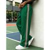 American sticker black and white strip casual trousers men's solid color street fitness running sports trousers straight sweatpants