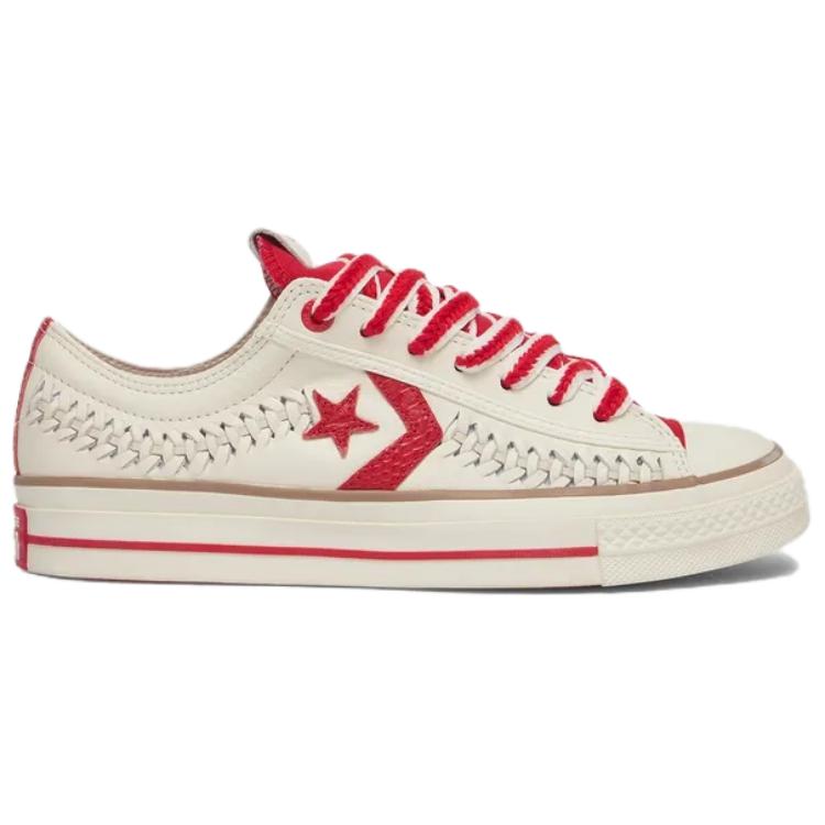 Converse Star Player 76 Comfortable Versatile Slip-Resistant Durable Low-Top Skate Shoes Unisex Sneakers Light-Red A13345C
