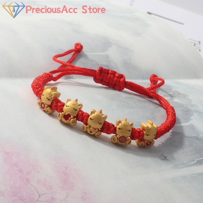Chinese Zodiac Horse Bracelet Horse Year Lucky Red Rope Bracelet New Year Xmas Good Blessing Jewelry Gift