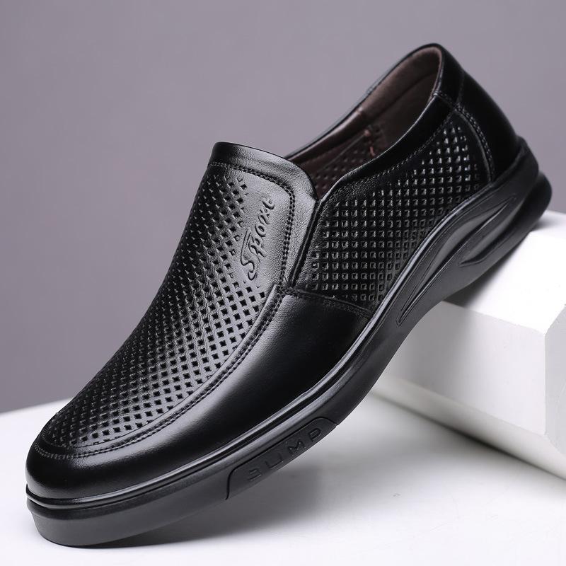 Genuine Leather Shoes Men Spring Summer Footwear Cow Leather Mens Casual Shoes Brand Male Business Shoes Black Brown