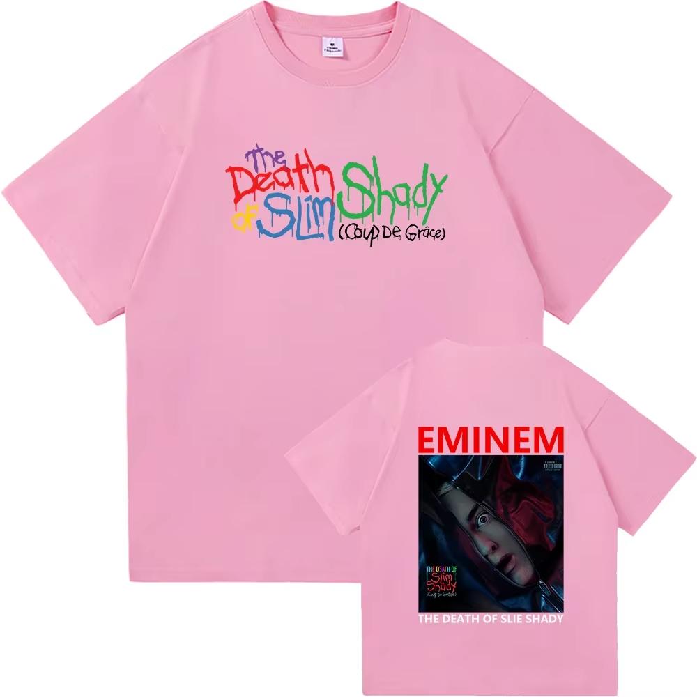 Eminem Der Tod von Slim Shady T-Shirt Mode Damen Ästhetisches Grafik-T-Shirt Unisex Hohe Qualität Retro T-Shirts