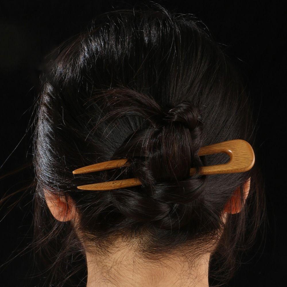 Retro Hair Forks U Shaped Ponytail Hair Bun Maker Wood Hairpins and Clips  Hair Accessories
