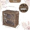 Wooden Wedding Card Box for Reception, Rustic Gift Card Box Holder with Slot and Acrylic Window, Vintage Envelope Money Card Box for Wedding