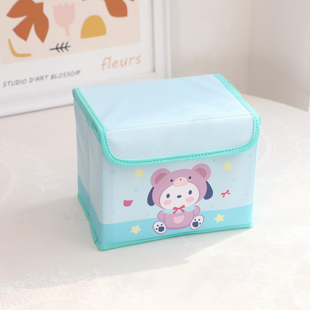 Hello Kitty Kuromi Cinnamoroll My Melody Pattern Foldable Flip Storage Box For Makeup And Office Organization