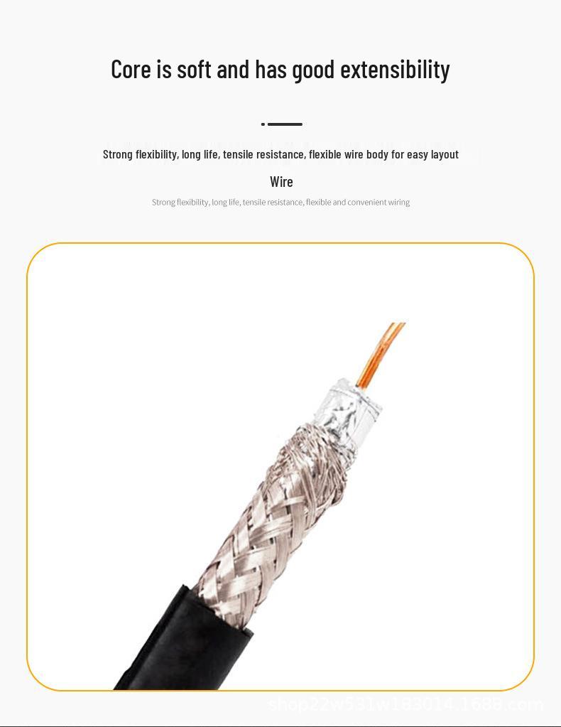 Zhongda Yuantong SYWV75-5 HD Coaxial Cable for Set-Top Boxes & Closed-Circuit Signal, 4 Shielded.