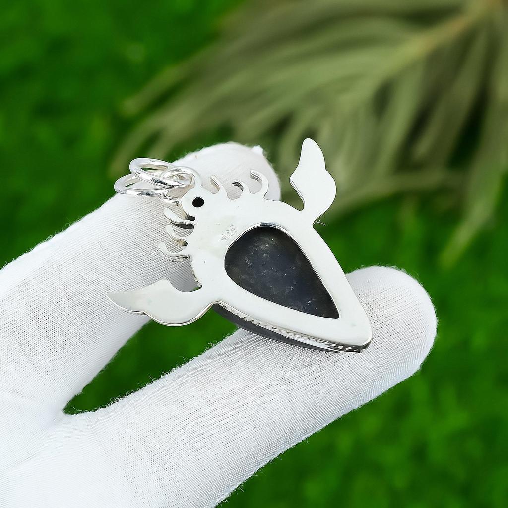 Sisters Day Deal Sodalite Rough Stone Spinel 925 Silver Third Eye Chakra Pendant