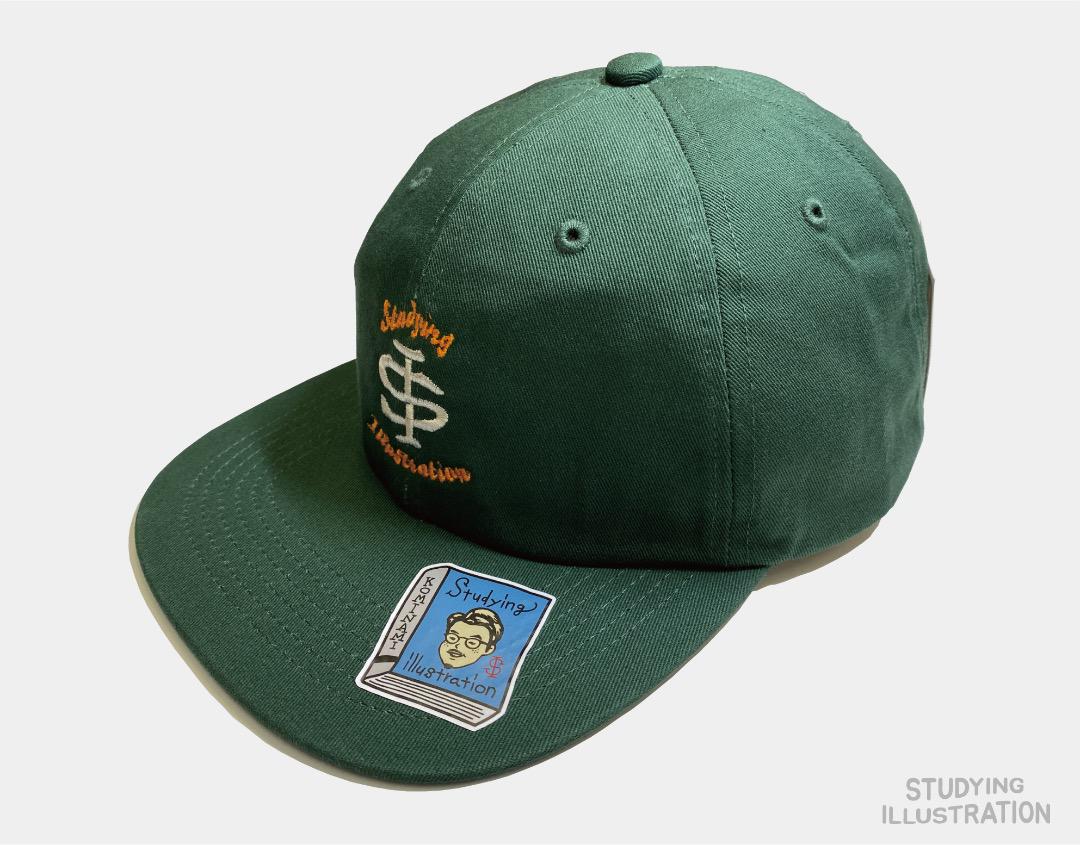 

[USED] Studying Illustration Flat Visor Cap Green