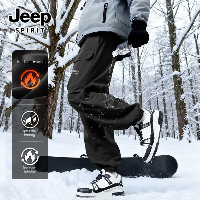

JEEP SPIRIT Couple s Winter Waterproof Fleece Outdoor Jogger Pants L