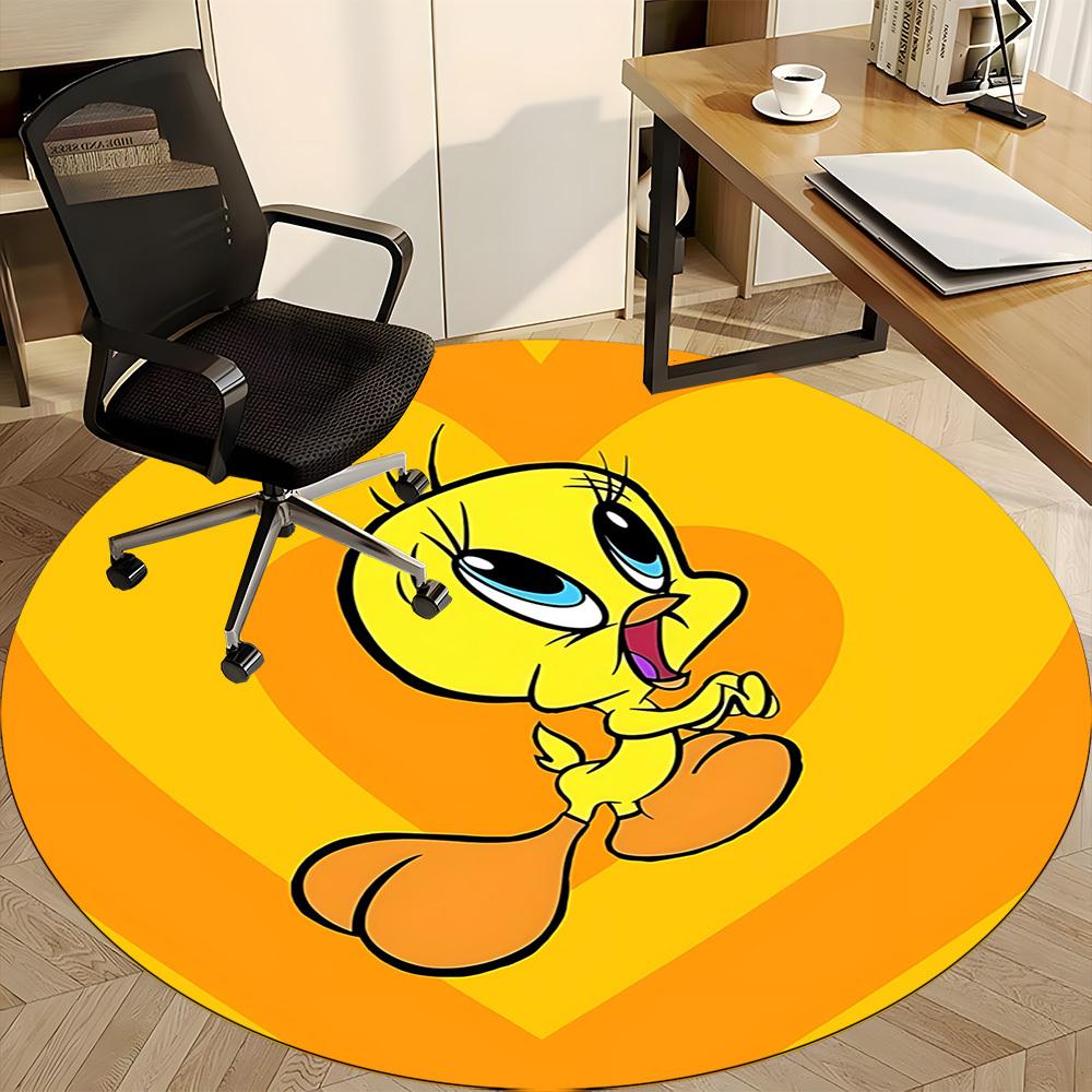 1pc Tweety Bird Office Round Area Rug, Under Office Chairs Bedroom Living Room Home Decor a1022286