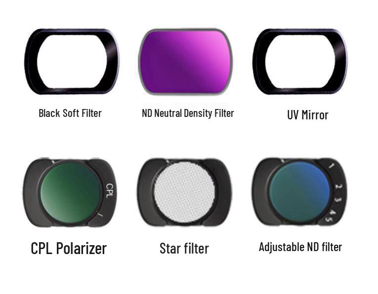 UV Black Soft ND Light Reduction CPL Polarizing Portrait Filter for DJI Osmo Pocket 3/4 Action Camera