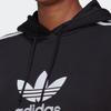 Adidas Oryginalna bluza z kapturem z nadrukiem logo Trefoil, pulower z długim rękawem, damskie topy, czarna II6092