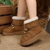Fashion Chunky Platform Non Slip Furry Snow Boots Women 2025 Winter Soft Thick Bottom Warm Plush Ankle Boots Colorful Bead Lace Up Shoes