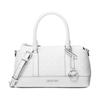 Andie Jacquard Contrast Color Boston Bag Artificial Leather Handbag Small Women's White