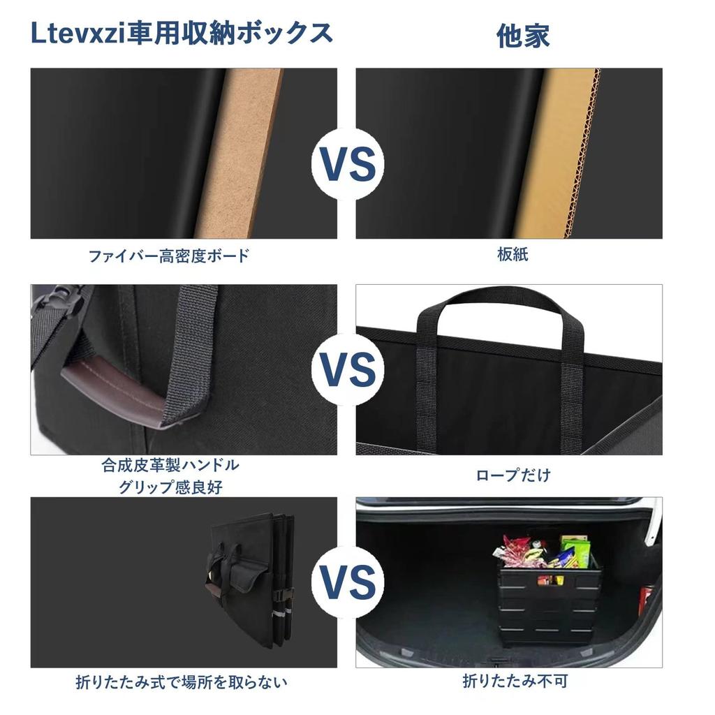 Ltevxzi Foldable Car Storage with Car Trunk Storage Insulates and Keeps Large Capacity 72L Storage RV Box Box, Waterproof, Non-Slip, Handle, Box,