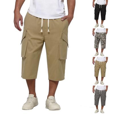 Men's Casual Lightweight Breathable Drawstring Cargo Shorts Loose Fit Stretchable Sportswear with Multiple Large Pockets for Outdoor Activities