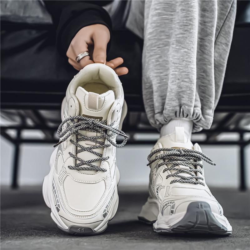 

Папины кроссовки мужские осенние модные брендовые, создающие ощущение молодости, сетчатые, повседневные, универсальные, на толстой подошве, увеличивающие рост, спортивные 44