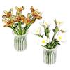 Mini Glass Flower Vase Hand Glass Bouquet With Stems Clear 7 Flowers Vase Table Decor Mini Artificial Glass Ornament For Mom