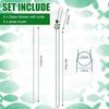 6 Pcs Glass Straw with Design Shatter Resistant Reusable Clear Bent Cute Straws 8 mm x 7.9 Inch with 2 Pcs Cleaning Brush for Drinking Smoothie