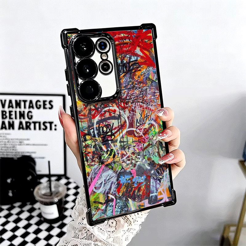 Graffiti Fashion Art Soft Phone Case For Samsung Galaxy S26 Ultra S25 Edge S24 FE S23 Plus S22 S21 + S20 Plating Anti-Fall Funda