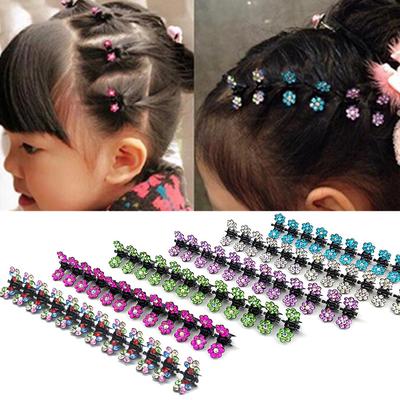 12 PCS Baby Girl lady Crystal Flower Mini Hair Claw Clamp Hair Clip Hair Pin