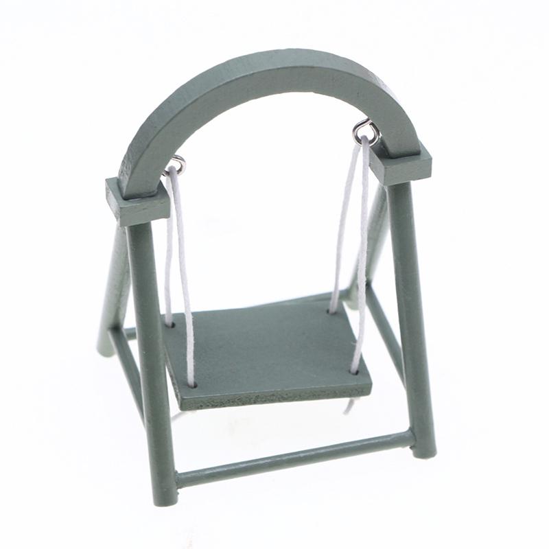 

1:12 Dollhouse Miniature Simulation Swing Garden Decor Toy Doll House Accessories зелёный