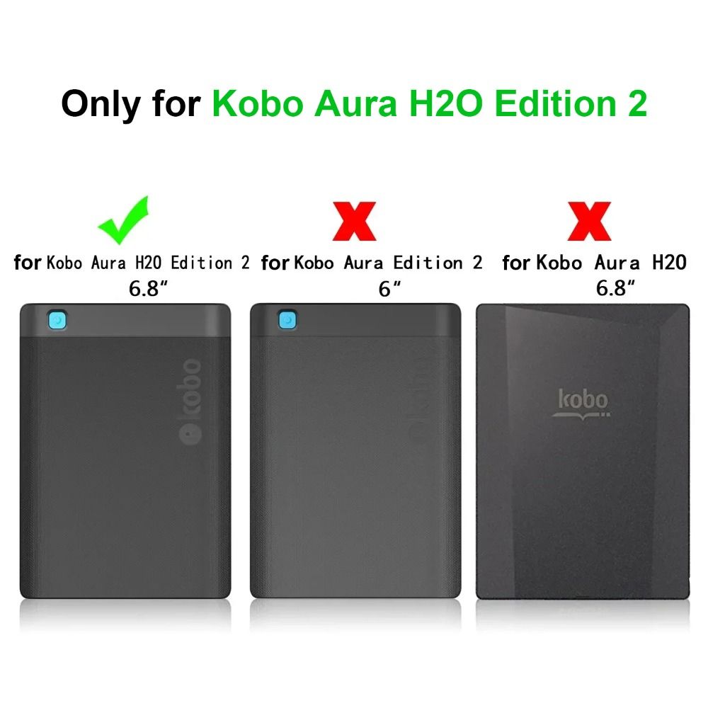 Auto Sleep/Wake 6.8 Inch e-Reader Cover Shockproof Funda Smart Case for Kobo Aura H2O Edition 2
