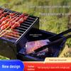 Portable Folding Charcoal Barbecue Grill with Skewers for Outdoor Cooking