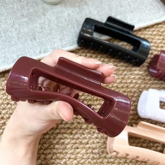 1/4Pcs Women Hair Claw Soft Silicone Anti-slip Teeth Back Head Hair Clip Geometric Shape Pain-Free Wear Hair Pin