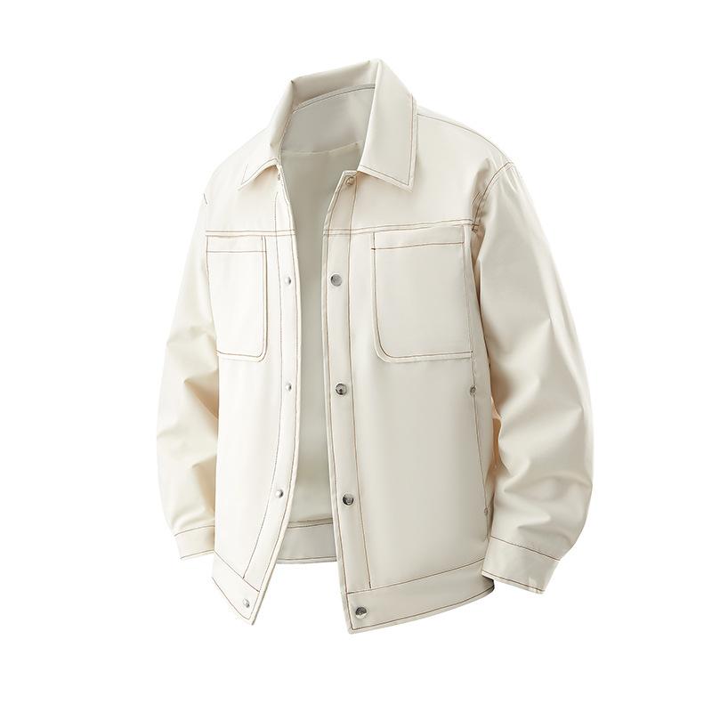 

Мужская куртка оверсайз, дышащая, водонепроницаемая, рабочая, с воротником-стойкой, мотоциклетная L белый