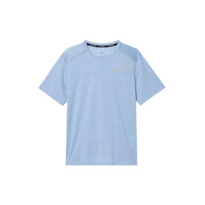 Miler Logo Print Pullover Schnelltrocknend Laufen Reflektierend Atmungsaktiv Rundhalsausschnitt Kurzarm T-Shirt Herren T-Shirts Kobaltblau AJ7566-479