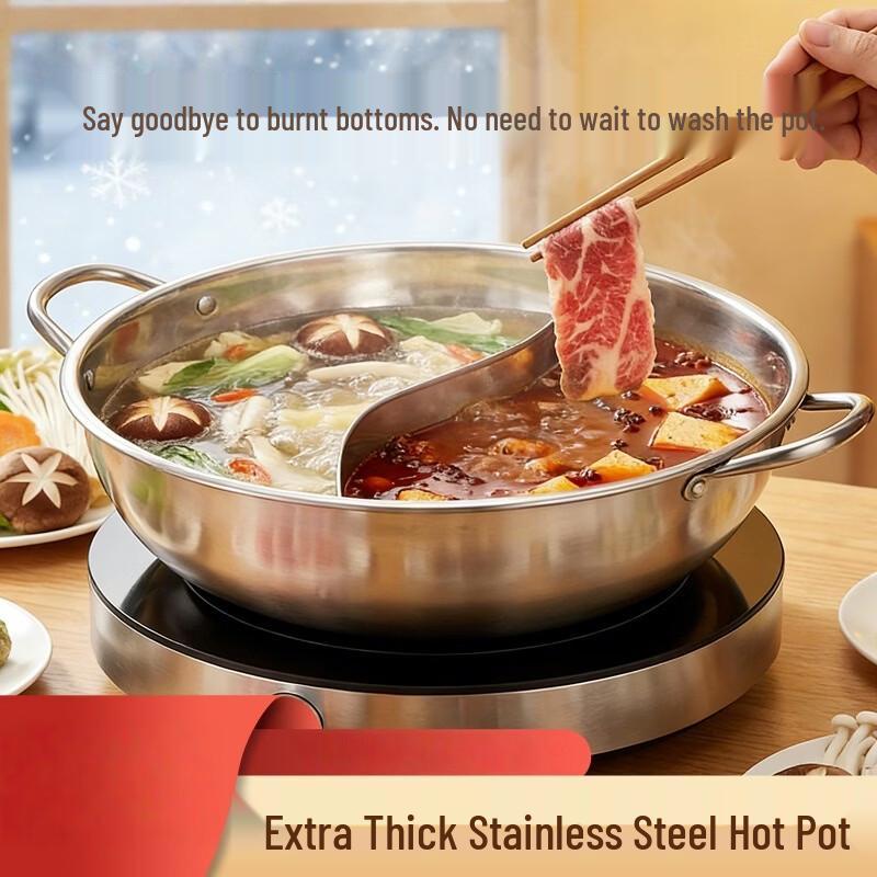 GOWKE Thickened Stainless Steel Hot Pot
