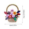 Trendy Colorful Flower Basket Enamel Brooches For Women Girls Luxury Temperament  Badges Clothing Accessories Gifts
