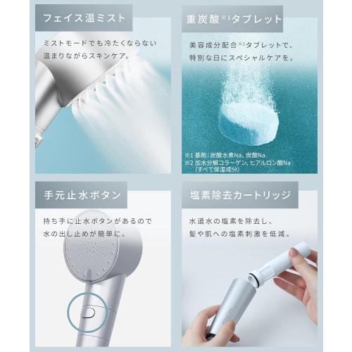 SALONIA Fine Bubble Clear Shower Head with Micro-Nano Bubble Technology, Water-Saving, High Water Pressure, Chlorine Removal Cartridge + Bicarbonate T