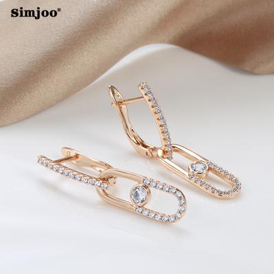 SIMJOO Neue kreative geometrische Ohrringe in Roségold