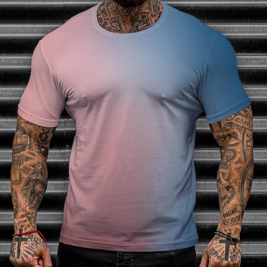 Herren Neues bedrucktes kurzärmeliges Übergröße Sport- und Freizeit-Rundhals-Top T-Shirt