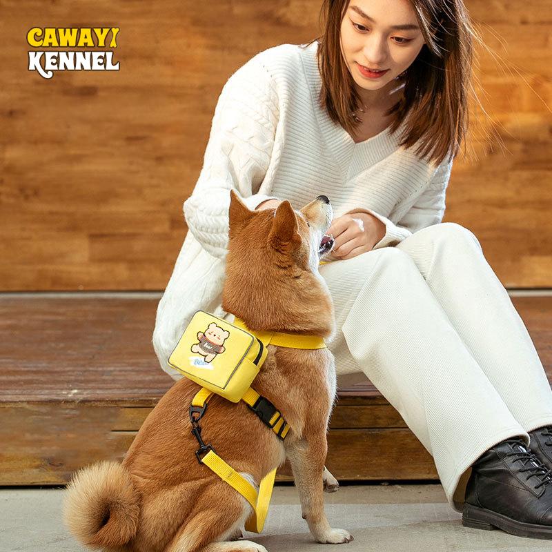 

CAWAYI KENNEL шлейка для домашних животных с вышивкой, набор поводков с сумкой, тренировочные прогулочные поводки для маленьких кошек, собак, шлейка с воротником, регулируемые поводки