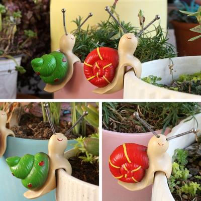 1 Par Maceta Caracol Trepadora Maceta Decoración Borde Resina Figura Caracol Linda con Tentáculos de Muelle para Decoración Hogar Jardín Plantas de Interior