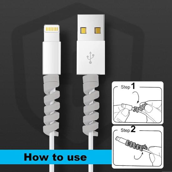 24 kusů vysoce flexibilní silikonové chrániče kabelu, chránič nabíjecího kabelu, chránič nabíječky, chránič drátu, chránič nabíjecího kabelu (Bílý)