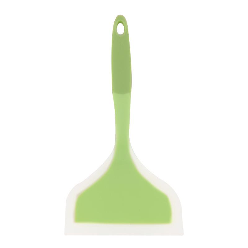 

Термостійка силіконова лопатка з ергономічною ручкою для легкого перевертання зелений