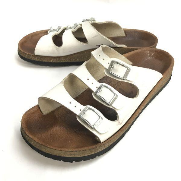 

Тула Лицензировано BIRKENSTOCK Кожаные сандалии 26.0 Размер 7 Белый Сделано в Германии Кроссовки(ИСПОЛЬЗОВАЛ)