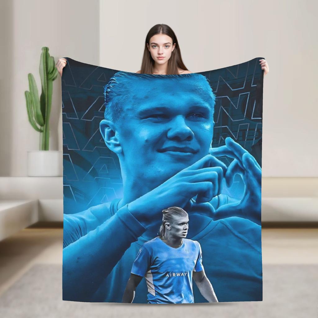 Haalands Blanket Cover Number Football Soccer Flannel Throw Blankets Summer Air Conditioning Portable Lightweight Bedspread