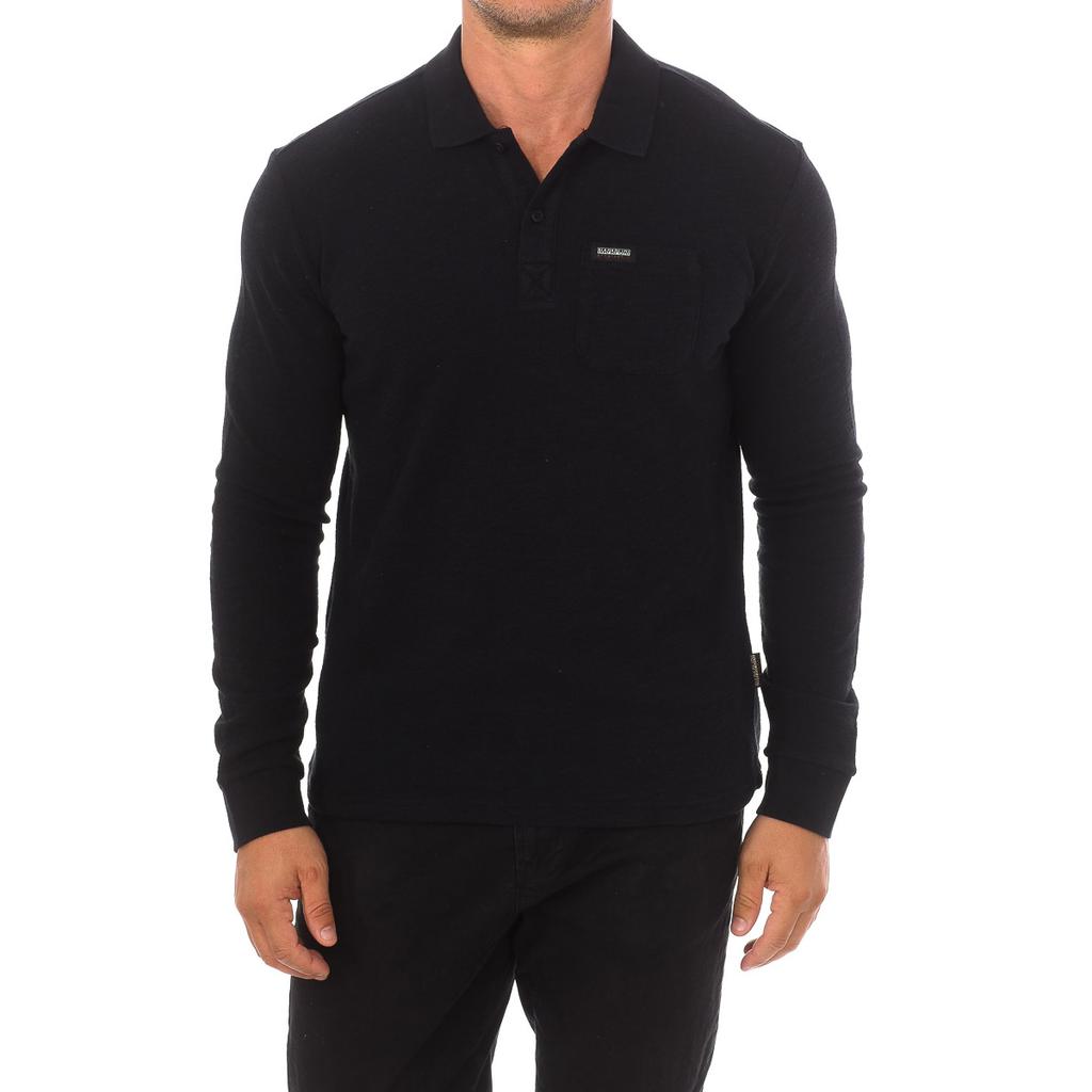E-MAEN NP0A4G9Q Herren Langarm-Poloshirt