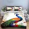 Colorful peacock and floral. Bedding sets Duvet cover sets Duvet covers Pillowcases(1 * Duvet Cover 2 * Pillowcases without duvet insert)