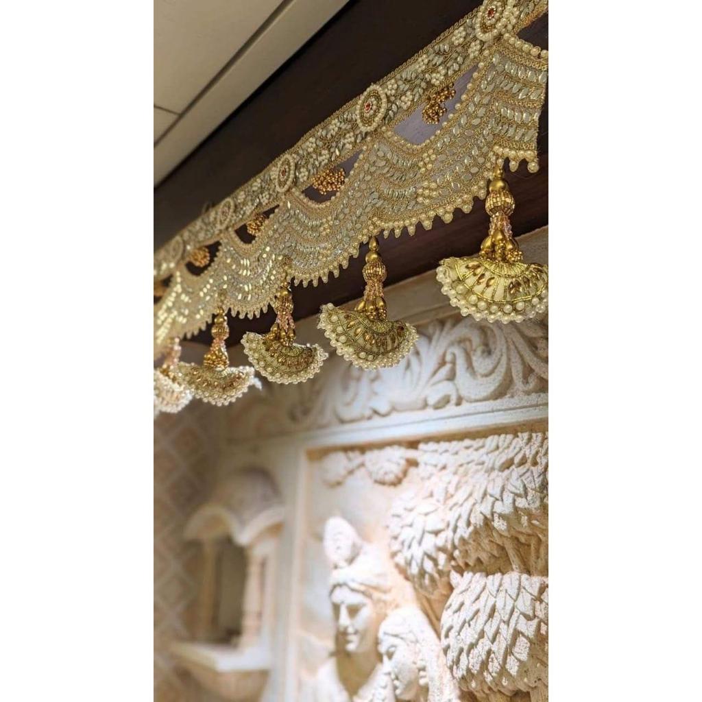 Toran for Door Entrance | Luxury Festoon/Latest Bandanwar | 38 Inch | Elegant Golden Color, Premium for Main Entrance | 1 Pc Door Toran