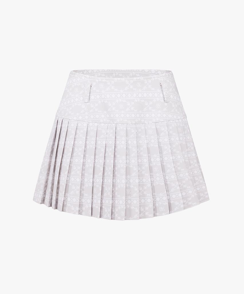 FAIRLIAR GOLF High-Waisted Patterned Skirt (Beige)