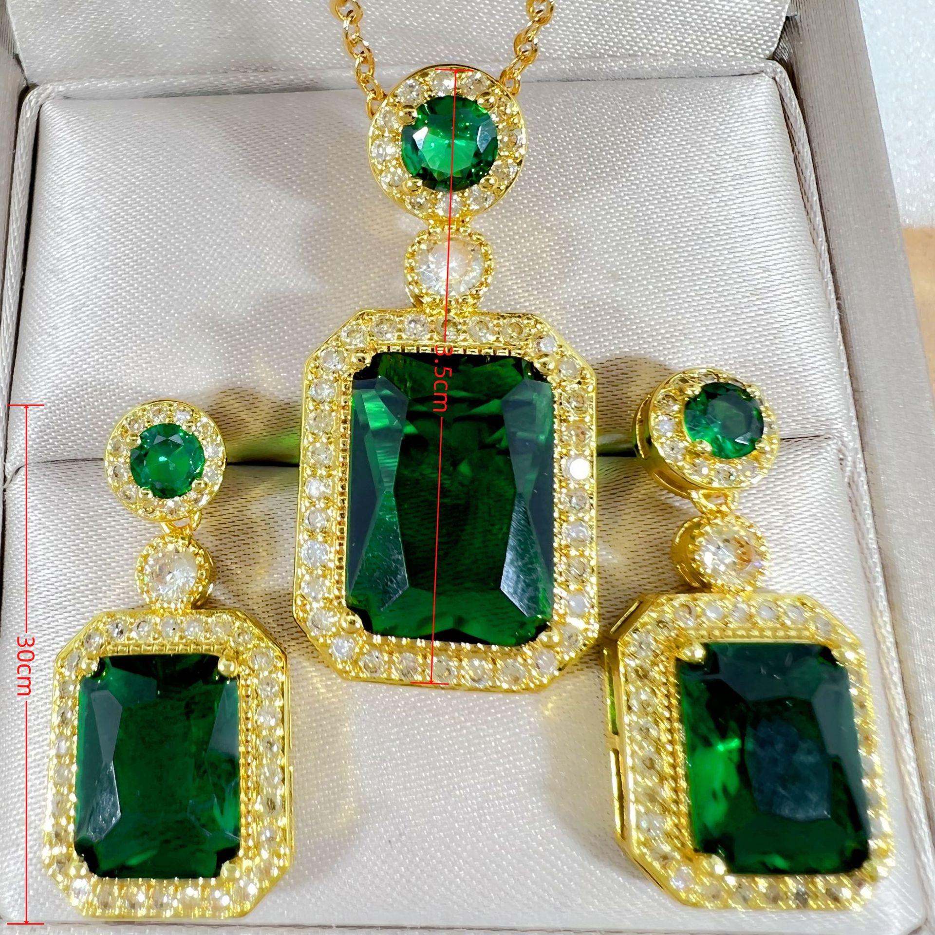 

Серьги с сокровищами Posterius Подвеска Ожерелье Изумруд Искусственное выращивание Драгоценные Камни Украшения