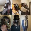 Maschera Nera in Gomma da Medico della Peste di Halloween Costume da Medico della Peste Steampunk Maschera Facciale in Lattice con Mascherina Gas Maschera Cosplay per Bambini e Adulti